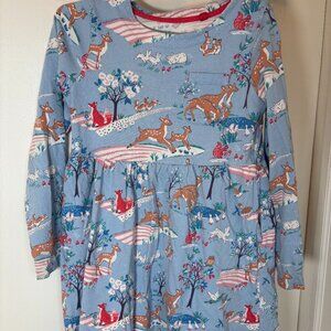 Girls Mini Boden Woodland Animal Dress | Size 7-8Y